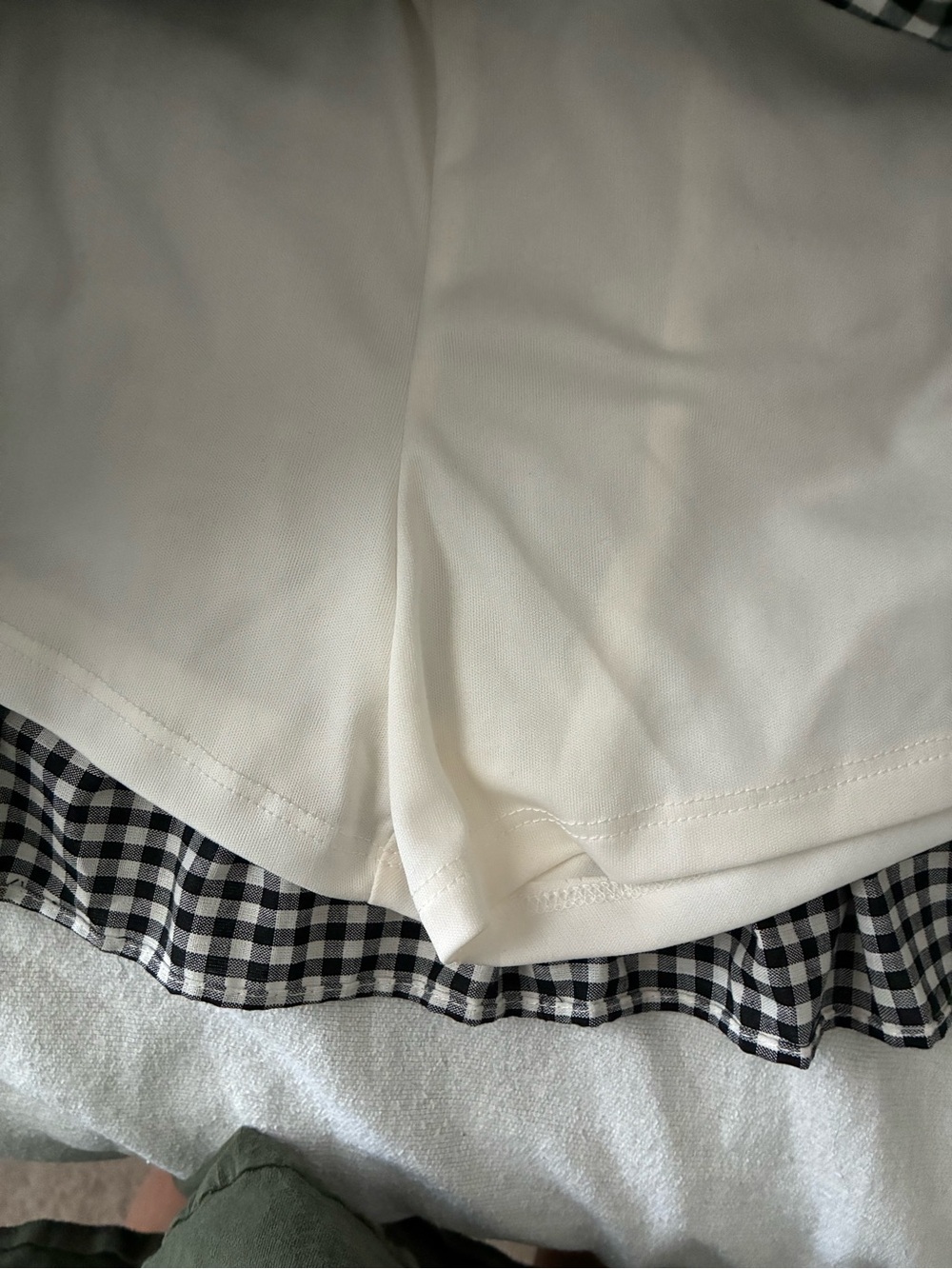 Cotton Candy Black & White Gingham Ruffle Mini Skirt with shorts underneath - Picture 6 of 8